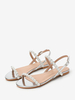 Scarpe da sposa da donna Scarpe da sposa piatte con punta aperta argento in pelle PU