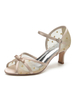 Scarpe da sposa da donna Strass Mesh Peep Toe Tacco grosso Scarpe da sposa