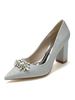 Scarpe da sposa da donna Strass Paillettes Stoffa a punta Scarpe da sposa con tacco grosso