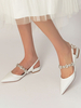 Scarpe da sposa da donna Strass Paillettes Stoffa a punta Scarpe da sposa piatte