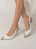 Scarpe da sposa da donna Strass Paillettes Stoffa a punta Tacco a spillo Scarpe da sposa