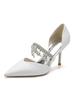 Scarpe da sposa da donna Strass Paillettes Stoffa a punta Tacco a spillo Scarpe da sposa