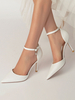 Scarpe da sposa da donna Strass Paillettes Stoffa a punta Tacco a spillo Scarpe da sposa