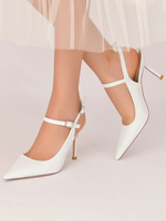 Scarpe da sposa da donna Strass Paillettes Stoffa a punta Tacco a spillo Scarpe da sposa