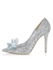 Scarpe da sposa da donna Strass Paillettes Stoffa a punta Tacco a spillo Scarpe da sposa