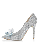 Scarpe da sposa da donna Strass Paillettes Stoffa a punta Tacco a spillo Scarpe da sposa