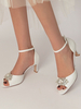 Scarpe da sposa da donna Strass Paillettes Stoffa Peep Toe Tacco grosso Scarpe da sposa
