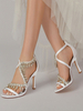 Scarpe da sposa da donna Strass Raso Open Toe Tacco a spillo Scarpe da sposa