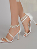 Scarpe da sposa da donna Strass Raso Open Toe Tacco a spillo Scarpe da sposa