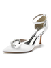 Scarpe da sposa da donna Strass Scarpe da sposa con tacco a spillo a punta in raso