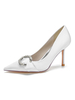 Scarpe da sposa da donna Strass Scarpe da sposa con tacco a spillo a punta in raso