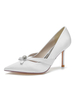 Scarpe da sposa da donna Strass Scarpe da sposa con tacco a spillo a punta in raso