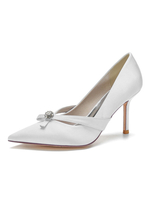 Scarpe da sposa da donna Strass Scarpe da sposa con tacco a spillo a punta in raso