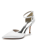 Scarpe da sposa da donna Strass Scarpe da sposa con tacco a spillo a punta in raso