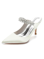Scarpe da sposa da donna Strass Scarpe da sposa con tacco a spillo a punta in raso