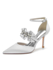 Scarpe da sposa da donna Strass Scarpe da sposa con tacco a spillo a punta in raso