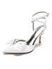 Scarpe da sposa da donna Strass Scarpe da sposa con tacco a spillo a punta in raso