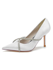 Scarpe da sposa da donna Strass Scarpe da sposa con tacco a spillo a punta in raso