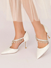 Scarpe da sposa da donna Strass Scarpe da sposa con tacco a spillo in pizzo