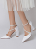 Scarpe da sposa da donna Strass Scarpe da sposa con tacco grosso a punta in raso