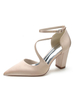 Scarpe da sposa da donna Strass Scarpe da sposa con tacco grosso in raso a punta