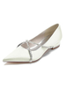 Scarpe da sposa da donna Strass Scarpe da sposa piatte a punta in raso