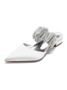 Scarpe da sposa da donna Strass Scarpe da sposa piatte a punta in raso
