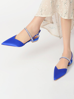 Scarpe da sposa da donna Strass Scarpe da sposa piatte a punta in raso