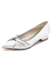 Scarpe da sposa da donna Strass Scarpe da sposa piatte a punta in raso