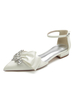 Scarpe da sposa da donna Strass Scarpe da sposa piatte a punta in raso