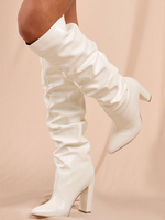 Stivali alti al ginocchio con tacco grosso da donna