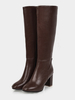 Stivali alti al ginocchio da donna Stivali da equitazione con tacco largo e punta tonda