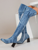 Stivali alti alla coscia da donna Stivali a punta con tacco sopra il ginocchio