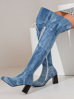 Stivali alti alla coscia da donna Stivali a punta con tacco sopra il ginocchio