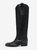 Stivali alti fino al ginocchio neri Stivali da equitazione Falt ricamati da donna