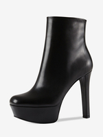 Stivali Ankel con plateau neri e punta tonda e tacco alto