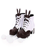 Stivali classici Lolita Bunny Ear Pom Pom Two Tone Chunky Tacco alto Lolita Shoes