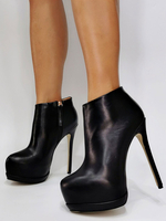 Stivali da donna sexy con tacco alto e punta tonda con tacco svasato e stivali alti alla coscia neri taglia grande