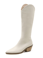 Stivali da donna Stivali con tacco grosso Stivali da cowboy con cerniera a punta Stivali al ginocchio