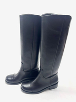 Stivali da equitazione neri da donna con punta tonda e tacco alto