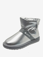 Stivali da neve alla moda da donna Stivali invernali a specchio con punta tonda in pelle PU