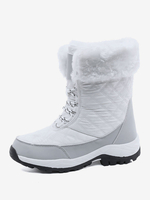 Stivali da neve da donna Stivali invernali con lacci a punta tonda in nabuk