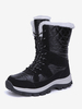 Stivali da neve da donna Stivali invernali con lacci a punta tonda neri