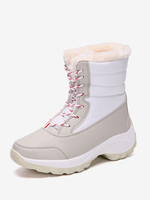Stivali da neve da donna Stivali invernali con lacci bianchi