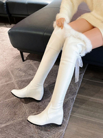 Stivali Lolita Scarpe Lolita con nastro di pizzo in pelliccia sintetica