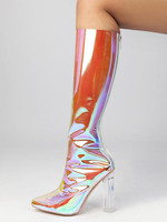 Stivali sexy con tacco alto punta affilata cerniera stivali bianchi alti fino alla coscia stivali sopra il ginocchio