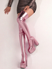 Stivali sopra il ginocchio con plateau metallico stivali sexy con tacco alto e coscia alta