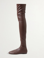 Stivali sopra il ginocchio da donna con punta tonda e tacco basso alti fino alla coscia