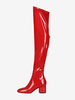 Stivali sopra il ginocchio Stivali rossi da donna sopra il ginocchio Tomaia in PU verniciato Tacco a spillo