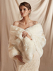 Stole da sposa Coprispalle invernali da sposa in pelliccia sintetica bianca 2025